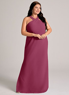 Azazie Doretta Bridesmaid Dresses Mulberry Mermaid Pleated Chiffon Dress image10