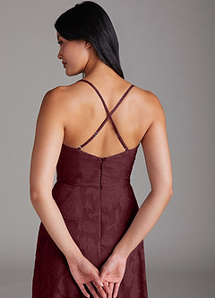 Azazie Naeem Vestidos de damas de honor Vestido de Cabernet de Devorado Floral de Corte en A image5