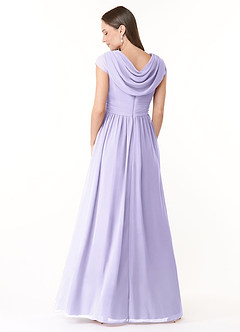 Azazie Organa Bridesmaid Dresses Lilac A-Line Pleated Chiffon Dress image2