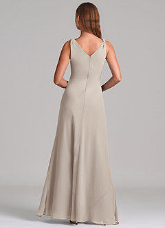 Azazie Nerine Brudtärnklänningar Klä av A-Linje i Chiffong Plisserad Frost image5