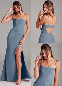 Azazie Leonis Bridesmaid Dresses Twilight Sheath Strapless Chiffon Convertible Dress image9