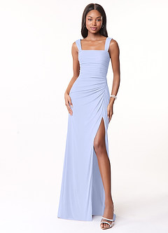 Azazie Jesaphine Bridesmaid Dresses Lavender Sheath Ruched Mesh Dress image5