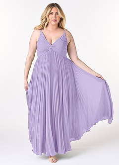 Azazie Raychelle Bridesmaid Dresses Lilac A-Line V-Neck Chiffon Dress image7