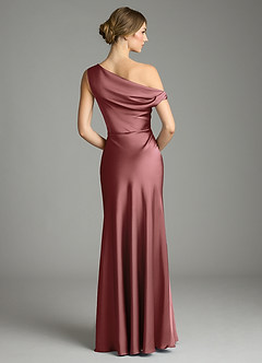 Azazie Emerson Bridesmaid Dresses Amethyst Mermaid Off the Shoulder Stretch Satin Dress image3
