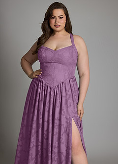 Azazie Francis Bridesmaid Dresses Wisteria A-Line Corset Floral Burnout Dress image11