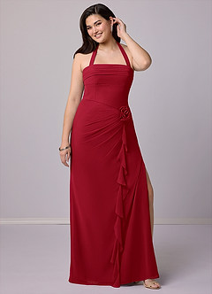 Barbie ♥ Azazie Bridesmaid Dresses Scarlet Sheath Strapless Chiffon Convertible Dress image12