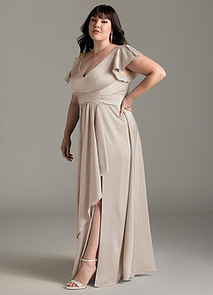 Azazie Omari Bridesmaid Dresses Frost A-Line Stretch Satin Dress image11