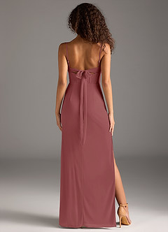Azazie Mai Bridesmaid Dresses Amethyst Sheath Pleated Mesh Dress image5