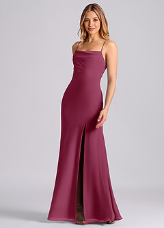 Azazie Grata Bridesmaid Dresses Mulberry Mermaid Pleated Chiffon Dress image5