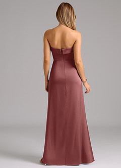 Azazie Aretha Bridesmaid Dresses Amethyst A-Line Strapless Stretch Satin Convertible Dress image7