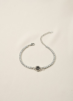 front Custom Photo Projection Rhinestone Tennis Bracelet