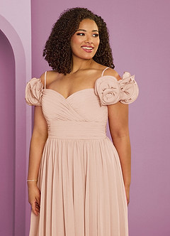 Barbie ♥ Azazie Bridesmaid Dresses English Rose A-Line Off the Shoulder Chiffon Convertible Dress image18