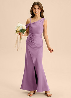 Azazie Madelyn Junior Klä av Tubklänning i Stretch Satin Av axeln image1