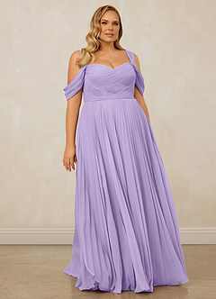 Christian Siriano Bridal for Azazie 1013 Bridesmaid Dresses Lilac A-Line Off the Shoulder Chiffon Dress image10
