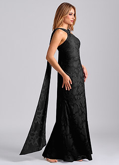 Azazie Kinsley Suknie dla druhen Syrena Pofałdowany Kwiatowe wypalenie Do ziemi Sukienka image3