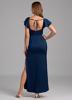 Azazie Demia 신부 들러리 드레스 쉬스 스윗하트 네크라인 스트레치 새틴 발목 길이 드레스 image6