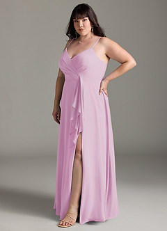 Azazie Akita Abiti da Damigella Abito A-Line in Chiffon Rosa Confetto image8