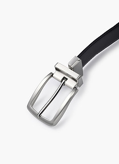 front Cinturón reversible de cuero texturizado para hombre
