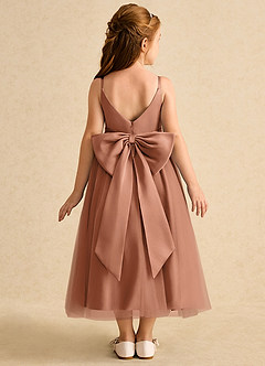 Azazie Patootie Flower Girl Dresses Bronzer A-Line Spaghetti Strap Tulle Dress image5