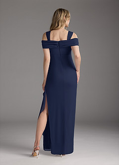 Azazie Weitzman Mother of the Bride Dresses Dark Navy Sheath Sequins Mesh Dress image5