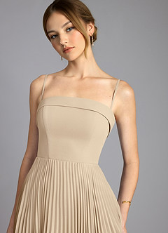 Azazie Mariana Bridesmaid Dresses Champagne A-Line Strapless Chiffon Dress image2