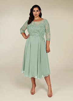 Azazie Marge Mother of the Bride Dresses Agave A-Line Scoop Lace Chiffon Dress image6