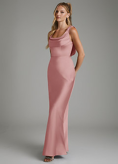 Azazie Elena Bridesmaid Dresses Dusty Rose Mermaid Pleated Stretch Satin Dress image5
