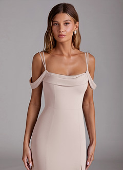 Azazie Callan Bridesmaid Dresses Rose Petal Mermaid Pleated Chiffon Convertible Dress image4