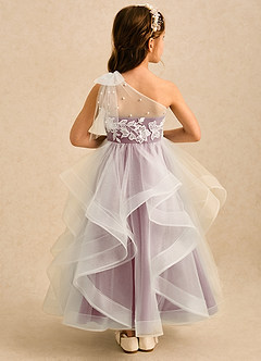 Azazie Zoey Flower Girl Dresses Vintage Mauve Ball-Gown Lace Tulle Dress image2