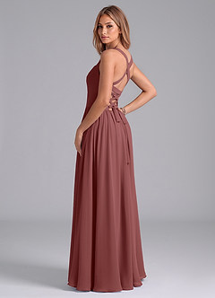 Azazie Francis Brautjungfernkleider A-Linie Korsett Chiffon Kleid Amethyst image2