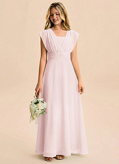 Azazie Soline Junior Klä av A-Line i Chiffong Plisserad image3