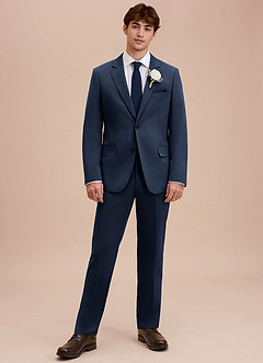 front Ethan Dark Navy Refined Weave Suit