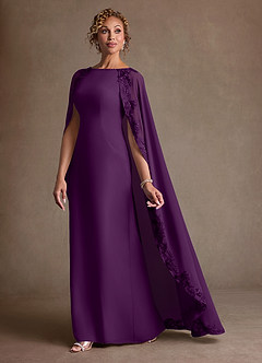 Azazie Artemisia Mère de la mariée Robes Robe Fourreau en Mousseline de soie Dentelle Grain De Raisin image4