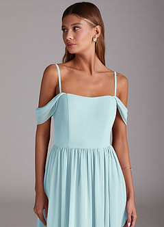 Azazie Calianna Bridesmaid Dresses Sea Glass A-Line Off the Shoulder Chiffon Convertible Dress image7