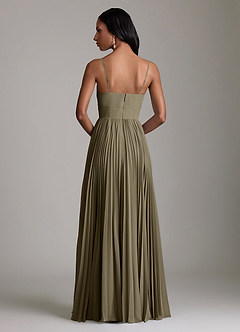 Azazie Akiko Abiti da Damigella Abito A-Line in Chiffon Scollo a Cuore Willow Green image5