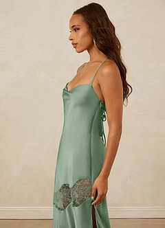 Christian Siriano Bridal for Azazie 1012 Brautjungfernkleider Etui Spitze Stretch-Satin Kleid Matcha image6