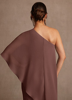 Azazie Wilma Mother of the Bride Dresses Espresso Sheath One Shoulder Floral Burnout Dress image7