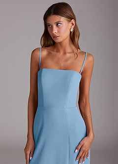 Azazie Wren Bridesmaid Dresses Steel Blue A-Line Strapless Chiffon Dress image6