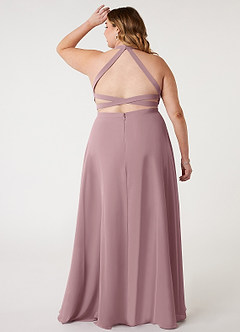 Azazie Clarice Brautjungfernkleider A-Linie Halter Chiffon Kleider Altrosa image9