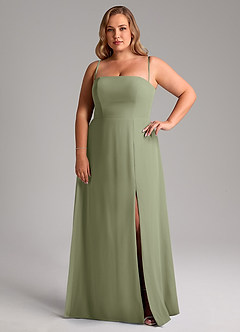 Azazie Wren Bridesmaid Dresses Pistachio A-Line Side Slit Chiffon Convertible Dress image14
