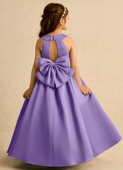 Azazie Daisies Flower Girl Dresses Tahiti Ball-Gown Bow Matte Satin Dress image7