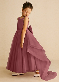 Azazie Pumpkin Blumenmädchenkleider A-Linie Cabrio Tüll Kleid Amethyst image4