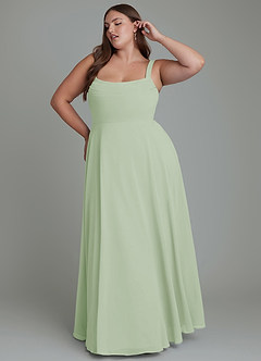 Azazie Shaude Bridesmaid Dresses Dusty Sage A-Line Pleated Chiffon Dress image3