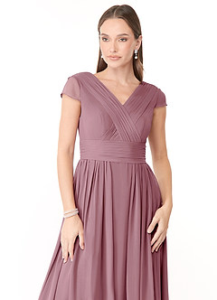 Azazie Organa Bridesmaid Dresses Vintage Mauve A-Line Pleated Chiffon Dress image5