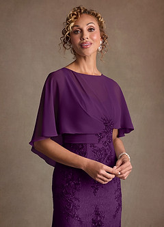 Azazie Amrita Mother of the Bride Dresses Grape Mermaid Lace Chiffon Dress image5