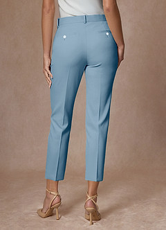 front Whitney Bleu Clair Pantalon habillé court performant en tissage raffiné