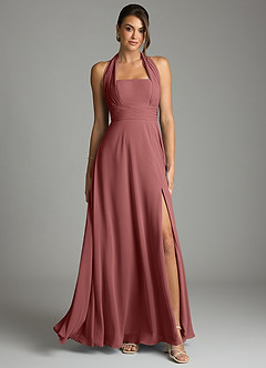 Azazie Tamira Suknie dla druhen Linia A Pofałdowany Szyfon Do ziemi Sukienka image1