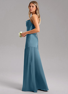 Azazie Grata Robes de demoiselle d'honneur Robe Sirène en Satin extensible Fente Latérale Bermude image5