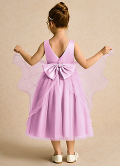 Azazie Pear vestidos de niña de las flores Vestido de Rosa Caramelo de Tul de Princesa con Lazo image3