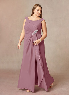 Azazie Yarrow Final Sale Dark Navy A-Line Pleated Chiffon Dress image9